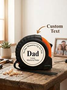 1pc Custom Engraved Tape Measure With Name Sentiment Quote,Personalized Wood Patch Tape Measure,No One Measures Up To You Dad Measuring Tape,Multiple Styles Available,Practical Handyman Tool Gift Giving For Father'S Day Birthday/Household Measuring - Multicolor - View 1