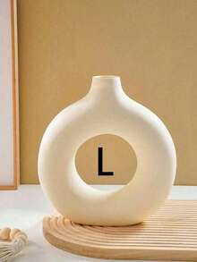 1 pièce Vase en forme de donut fait main, style bohème minimaliste moderne, décoration florale, convient pour le salon, la chambre, le bureau, la table de mariage, la fête, la décoration de la maison, le vase, la décoration de table, cadeau d'anniversaire et de remise des diplômes, vase en plastique - Blanc 1 pièce - Voir 14