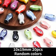 20/40pcs Charm Fish Ceramic Beads Loose Spacer Beads For DIY Jewelry Making Bracelets Earrings Necklaces And Phone Charms Accessories - 10x19mm - View 17