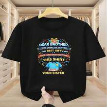 Camiseta Dear Brother This Shirt From Sister para hombre, casual, estilo familiar, ideal para uso diario y regalos entre hermanos - Negro - Ver 2