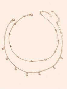 Set de 2 collares minimalistas en tono dorado - Plateado - Ver 2
