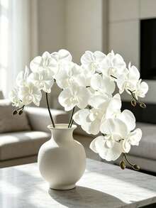 1/2Pcs Artificial Phalaenopsis Orchid Branches, 8-Head Premium Fake Moth Orchids, Vase Arrangement Decor For Home, Living Room, Bedroom, Bathroom, Office, Porch, Indoor & Outdoor Garden; Wedding, Party & Graduation Ornaments - Multicolor - View 4