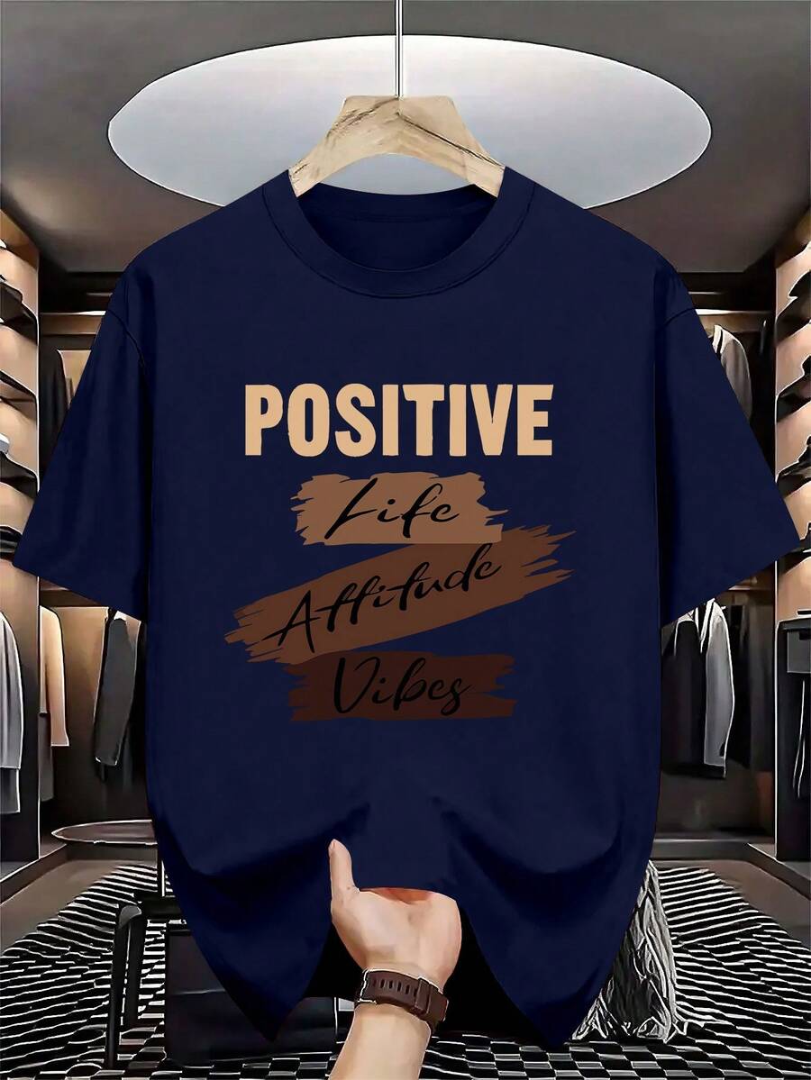 Camiseta básica para hombres, top versátil, ropa de verano para hombres - Azul marino - Ver 1