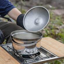 CAMPINGMOON New Thickened Stainless Steel Outdoor Camping Large Capacity Soup Pot, Portable Outdoor Water Boiling And Cooking Pot For 2-3 People, CC-21 - Silver - View 3