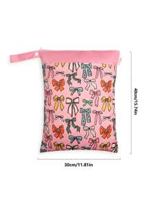 1 pieza Bolsa de almacenamiento de viaje con estampado de lazo para playa y vacaciones - Ver 3