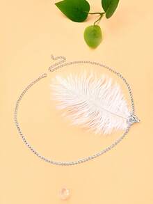 STONEFANS Vintage Feather Rhinestone Headband 1920s Hair Accessory Elegant Crystal Hairpiece For Women Party Wedding Prom,Headpiece - Silver - View 3