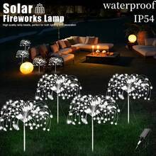 4入 320/240 LED 太陽能戶外景觀燈，防水，8種照明模式，適用於庭院、露台、小徑、派對、聖誕節 - 地插煙火燈 - 查看 1