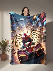 Marvel 蜘蛛人主題法蘭絨毯，懷舊且視覺搶眼，美觀柔軟，適合作為沙發披毯、午睡毯、床鋪裝飾毯 - 彩色 - 查看 2