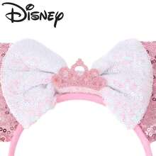 Disney 迪士尼皇冠公主風米妮髮箍，粉白對比色亮片蝴蝶結，遊樂園穿搭氛圍配件 - 查看 6