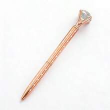 Rhinestone Large Crystal Shiny Metal Ballpoint Pen, Rose Gold Guest Signature Pen, Wedding Decor Supplies, Bridal Decor Supplies, Bachelorette Party Supplies, Wedding Table Decor. Gold Diamond Pen, Shiny Diamond Gemstone Pen, Decorative Gift, Large Diamond Pen Metal Ballpoint Pen Promotional Pen High-End Signature Pen Gift Pen Crystal Diamond Pen, Gift For Women Bridesmaids And Colleagues. - Multicolor - View 12