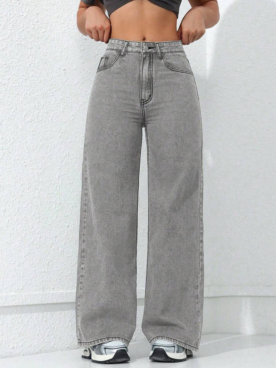 ICON Simple And Simple Women's Jeans For Everyday Wear - 深藍色 2 - 查看 1