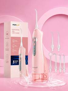 Mornwell 1Set D52 Cordless Water Flosser For Teeth, 300ml USB Rechargeable Oral Care Cleaner, 3 Modes, IPX7 Waterproof With 6 Jet Tips For Home, Travel & Braces Cleaning - Multicolor - View 4
