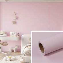 1 Roll Self-Adhesive Thickened Matte Wallpaper Sticker, Living Room Bedroom Wardrobe Furniture Renovation Sticker, Cabinet Sticker, Solid Color Waterproof Contact Paper, Multiple Colors Available. - Solid Color - View 68