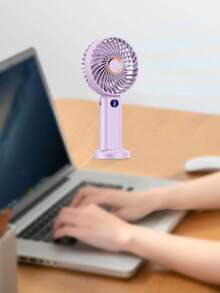 5-Speed Portable Handheld Electric Fan With LED Display, USB Rechargeable Mini Fan With Stand Base, Lightweight For Camping, Office, Travel, Home And Outdoor Use - Multicolor - View 20