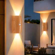 現代 LED 磁吸式壁燈，LED 無線感應壁燈，可調光裝飾照明，LED 無線臥室床頭夜燈，適用於走廊、浴室、臥室、廚房、家居裝飾、客廳裝飾 - 木桶造型 - 查看 10