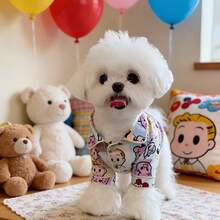 Pet Cartoon Colorful Pattern INS Style Home Wear Pet Pajamas Japanese Style Cute Casual Breathable - Baby Blue - View 8