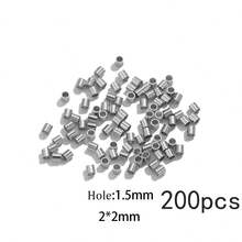 200 piezas de cuentas de tubo de crimpado de acero inoxidable chapado en oro minimalista, tubos de fijación de cordón unisex para manualidades diarias de pulseras y collares hechos a mano - extremo del cable - Ver 8