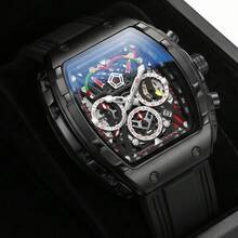 2026 New ONOLA Brand Quartz Watch, Multi-Function Chronograph Sports Watch, 30m Water Resistant, Barrel Shaped, Luminous Wristwatch - one-size - View 4