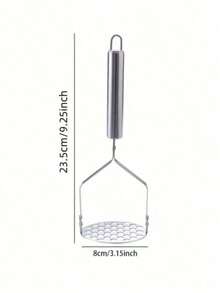 1pc Stainless Steel Manual Potato Masher, Durable Stainless Steel Potato Press, Multi-Functional Vegetable And Fruit Masher For Home And School, No Electricity Required, Non-Slip Ergonomic Handle - Suitable For Pressing Potatoes, Garlic, Baby Food - Potato - View 4