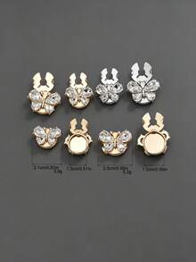 Shiny 1/2/4PCS Rhinestone Butterfly Snap Buttons, No Sew Decorative Clasp Buttons For Shirt Dress Anti-Gap Collar - A+B - View 4