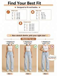 Boyfriend Style Straight Leg Jeans For Women - Blue - View 7