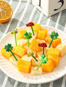 WGROOM 8pcs/16pcs Plastic Random Color Fruit Forks, Disposable Dessert Cake Fruit Picks, Kitchen Dessert Forks, Suitable For Wedding, Banquet, Gift, Birthday - Multicolor - View 3