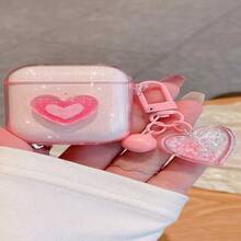 1個心形耳機保護殼，適用於AirPods Pro 3、Pro 2、Cute 3、Cream White 2，防震保護殼，女款 - 西瓜粉 - 查看 11