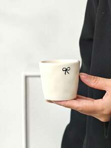 1/3/6 Stücke Schleife Keramik Kaffeetassen, europäischer minimalistischer Keramiktassen, handgehaltene Tassen, Espressotassen, Latte Kaffeetassen, Wassertassen, Party Nachmittagstee Tassen, Keramiktassen, Safttassen, Geschenktassen - mehrfarbig - Übersicht 6