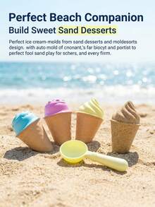 Children's Beach Toy Set, Summer Beach Winter Snow Games Toys, Outdoor Beach Toy Tools Including Ice Cream Molds, Sand Molds And Tools, Multiple Combination Options. Perfect Summer Gift For Children, Ideal Birthday Or Holiday Gift, Suitable For Beach Digging And Water Play. Suitable For Boys And Girls Outdoor Games, Beach Trips And Camping - Multicolor - View 9