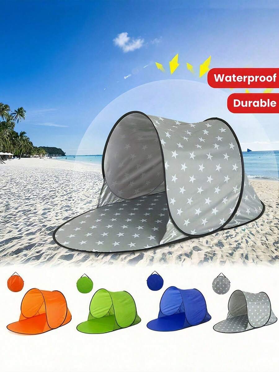 Quick Open Beach Tent UV Protection Sunshade Lightweight Beach Tent For Outdoor Adventure Beach Family Essential Music Festival Single Pack Instant Beach Tent Backyard Shade Sports Event Sunshade Emergency Sun Protection