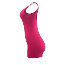 Mono corto sexy sin espalda para mujer, top tipo bodycon de una pieza, sin mangas, con cuello halter. - Rosa - Ver 5