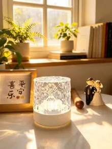 1PC 16-Color Water Ripple Projection Night Light, Touch/Remote Control, USB Powered, Wave Night Light Projector, Portable Night Light, Room Lamp For Bedroom, Hallway, Ambient Lighting Projector For Teen Girls Gift Room Decor - 彩色 - 查看 2