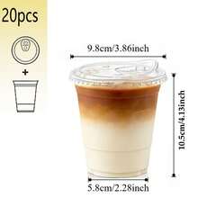 400/500ml 套裝透明杯附蓋，直蓋冰飲杯，[可重複使用]果昔杯，適用於冷飲、果汁和奶昔－萬聖節/聖誕節/生日派對必需品 - 透明 - 查看 17