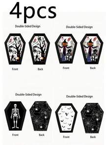24pcs/12pcs/8pcs/4pcs/1pc Halloween Themed Gift Boxes, Featuring Grave, Coffin, Skull, Bat, Spider Web And Spider Patterns, Suitable For Halloween Party, Day Of The Dead Celebration, Carnival And Haunted House Props - One Size Fits All - View 9