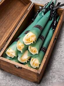 20 pièces Fleurs de savon parfumées Roses artificielles, Matériau de savon de bain à l'huile essentielle, Fleurs fausses éternelles réalistes, Cadeau de la Saint-Valentin, Faveur de mariage, Décoration de bureau à la maison - Multicolore - Voir 4
