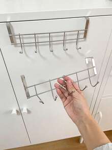 2 piezas Ganchos para tazas, estante de almacenamiento montado en la pared, material de plástico, adecuado para debajo del gabinete, ahorro de espacio, se puede usar para colgar tazas, tazas, utensilios, cajas de almacenamiento de cocina y estantes organizadores, accesorios de cocina - Multicolor - Ver 15