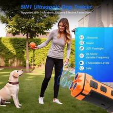 1 Pack Plain Solid 3X Ultrasonic Dog Bark Deterrent, 35FT Rechargeable Compact Humane Handheld Anti Barking Control For Indoor Outdoor Yard Dog Training Pet Supplies - Multicolor - View 2