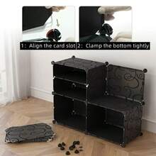 Shoe Rack With Door, Shoe Cabinet Storage, Portable Shoe Rack, Expandable Vertical Shoe Rack, Can Store 8-60 Pairs Of Shoes, Boots, Slippers, Large DIY Plastic Detachable Shoe Rack, Suitable For Entryway, Bedroom, Multiple Colors Available - Black - View 9