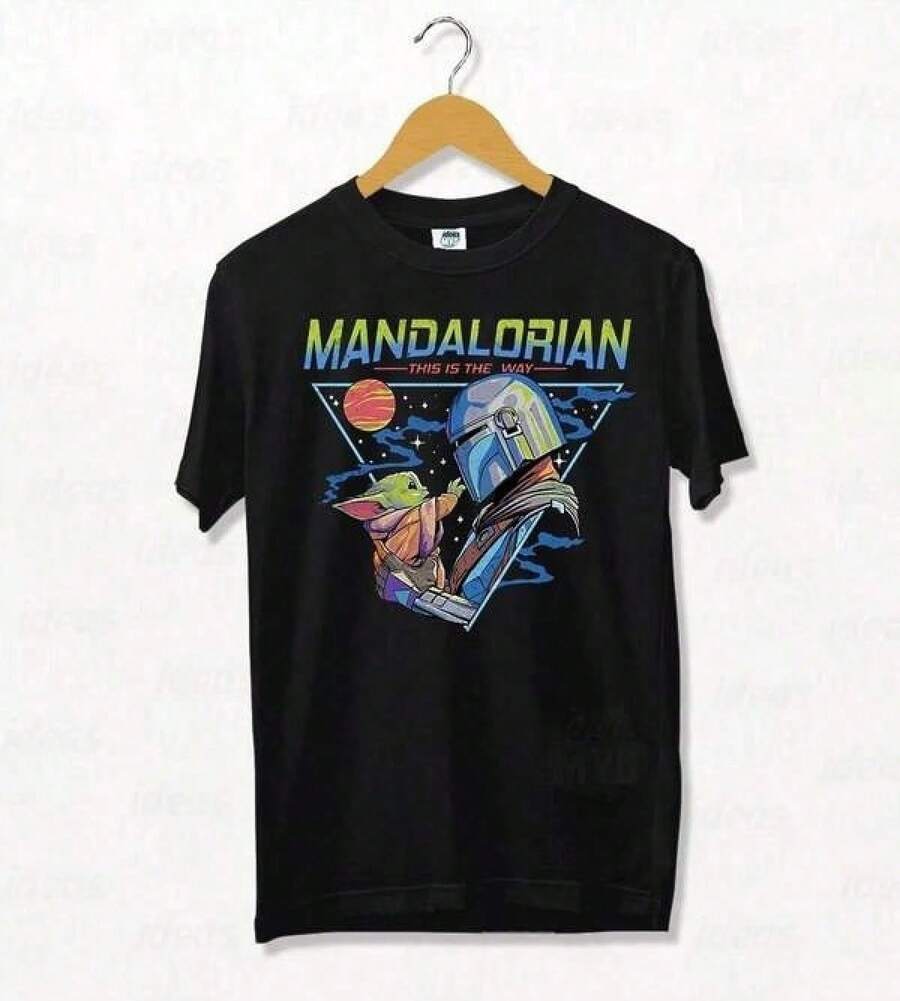 Summer Oster-Women's Summer Casual T-Shirt Remera Mandalorian Baby (Black) - 黑色 - 查看 1
