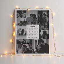 1pc Editable Photo Collage Calendar Template Customized Poster, Suitable As Friend Anniversary Celebration Gift Poster, Customized Wall Art, Photo Customization, Customizable Item, Room Decor, Gift For Friends And Couples, Optional Frame - Multicolor - View 10