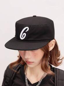1 pieza Gorra de béisbol estilo americano para mujer con parte superior plana, vintage, letra 3D, diseño de pastillero, estampado de pata de gallo, unisex - A - Ver 12