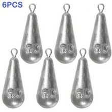 3/6pcs Water Drop Hanging Ring Lead Sinkers, Calibrated Lead, Line- - Grey - View 14