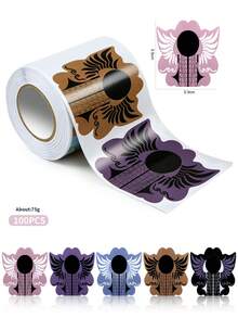 100/500 Pcs Nail Art Form With Line French Acrylic UV Nail Gel Tips Extension Forms 5 Colors Owl & Spider Pattern Nail Art Guide Mold Curl Stickers Nail Building Gel - Multicolor - View 10