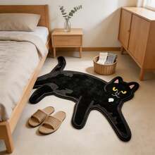 1 pieza Alfombra de área con diseño de gato negro, alfombra de sala de estar, alfombra, alfombra de sala de estar, alfombra de área pequeña, tapete, decoración del hogar, alfombra grande de sala de estar, alfombra redonda, decoración del hogar de la sala de estar, decoración de la habitación, alfombra lavable, regalo de graduación - Multicolor - Ver 10