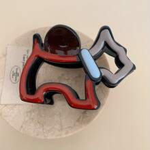 Cute Painted Hair Clip, Korean Style, Women's Hair Clip, New Hollow Shark Head Shaped Hair Accessory - 猩紅色 - 查看 1