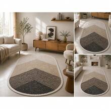 Chilai Home Modern Kitchen Rug- Minimalist Digital Print Floor Mat for Living Room & Bedroom Rug, Machine washable, Made in Turkiye 80x200 cm, 80x300 cm,100x200 cm, 120x180 cm - 摩卡棕 - 查看 3