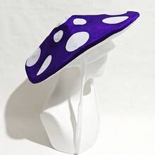 Cute Polka Dot Mushroom Hat, Red White Purple Wide Brim Tie Hat, Halloween Party Funny Cosplay Photo Headpiece - View 8