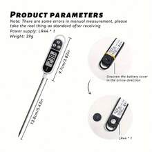 Juego de Sonda de Temperatura de Cocina Profesional Multicolor, Body en Forma de Bolígrafo Minimalista con Pantalla Grande, Sonda Profunda para Masa y Jarabe Control de Temperatura Preciso, Bloqueo de Temperatura y Almacenamiento de Datos, Multiusos para Pastel, Jarabe de Azúcar, Carne Asada, Equipo de Panadería, Regalo Práctico para Chef de Pastelería en Vacaciones - Talla única para todos - Ver 10