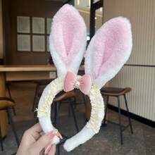 Disney 1pc Cute Plush Ear Headband, Japanese Style Purple Rabbit Headband, Suitable For Face Washing, Makeup, Daily Wear - View 8
