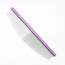 Pet Moon Comb Stainless Steel  Teeth Cat Dog Face Hair Grooming Comb For Details Care Small Pet Comb Round Tip - 粉色 - 查看 11